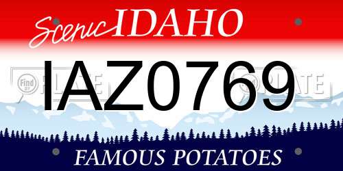 IAZ0769 Idaho License Plate