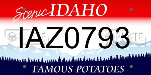 IAZ0793 Idaho License Plate