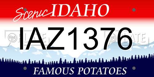 IAZ1376 Idaho License Plate