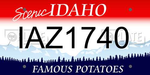 IAZ1740 Idaho License Plate