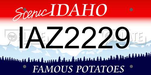 IAZ2229 Idaho License Plate
