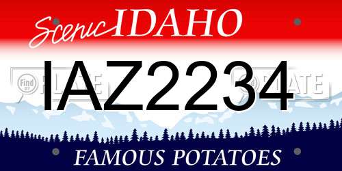 IAZ2234 Idaho License Plate
