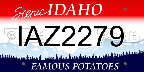 IAZ2279 Idaho License Plate