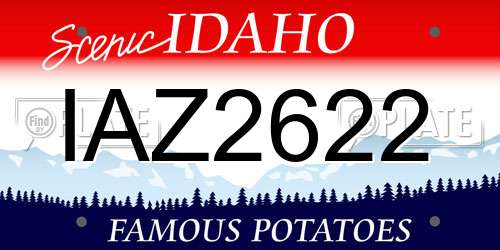IAZ2622 Idaho License Plate