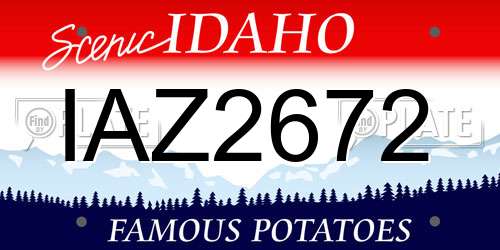 IAZ2672 Idaho License Plate