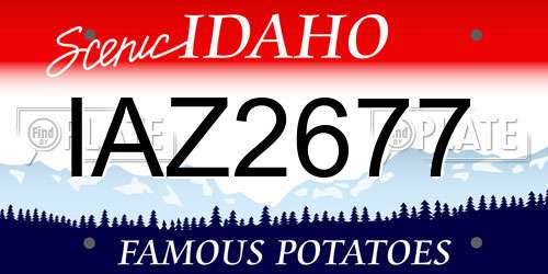 IAZ2677 Idaho License Plate