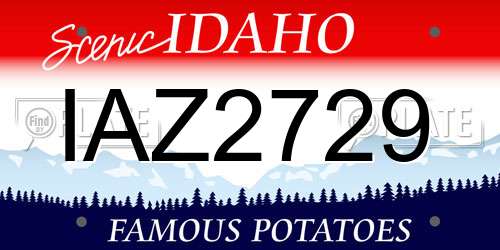 IAZ2729 Idaho License Plate