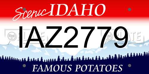 IAZ2779 Idaho License Plate
