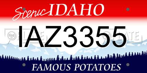 IAZ3355 Idaho License Plate