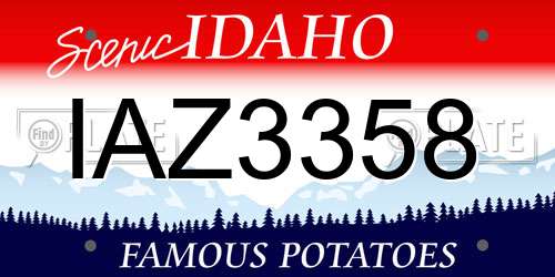 IAZ3358 Idaho License Plate