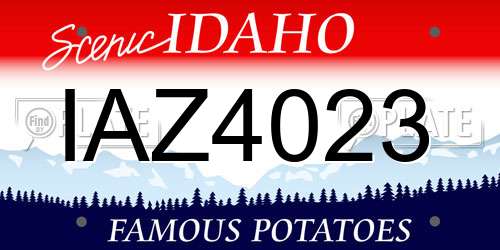 IAZ4023 Idaho License Plate