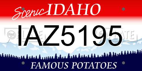 IAZ5195 Idaho License Plate
