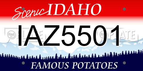 IAZ5501 Idaho License Plate