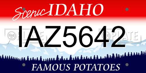 IAZ5642 Idaho License Plate