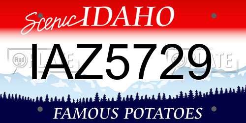 IAZ5729 Idaho License Plate