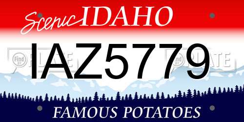 IAZ5779 Idaho License Plate