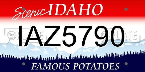 IAZ5790 Idaho License Plate
