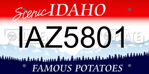 IAZ5801 Idaho License Plate