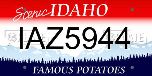 IAZ5944 Idaho License Plate