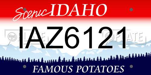 IAZ6121 Idaho License Plate