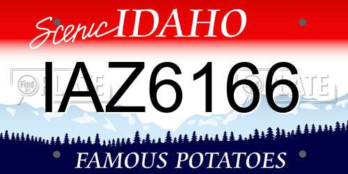 IAZ6166 Idaho License Plate
