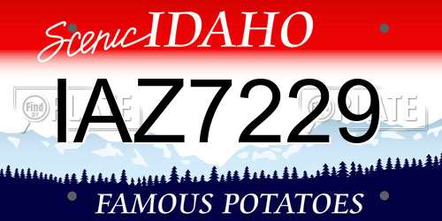 IAZ7229 Idaho License Plate