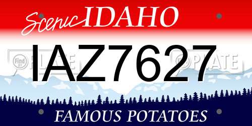 IAZ7627 Idaho License Plate