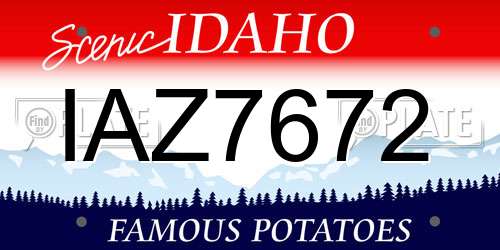 IAZ7672 Idaho License Plate