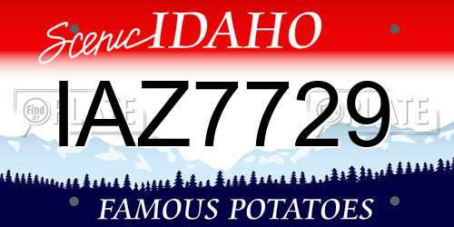 IAZ7729 Idaho License Plate