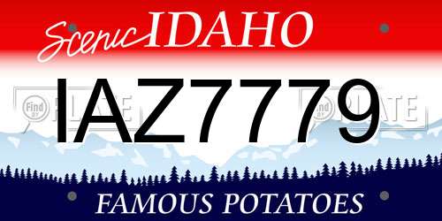 IAZ7779 Idaho License Plate