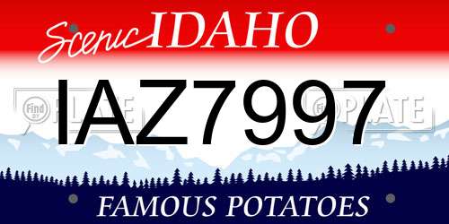 IAZ7997 Idaho License Plate