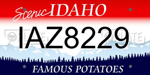 IAZ8229 Idaho License Plate