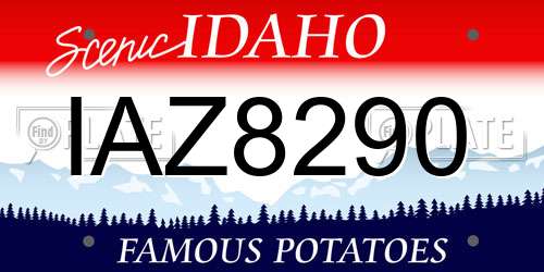 IAZ8290 Idaho License Plate