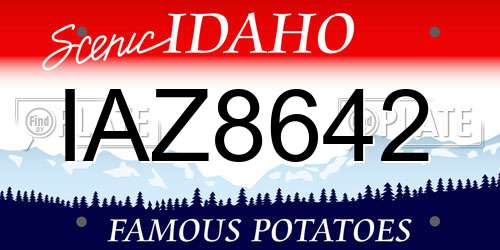 IAZ8642 Idaho License Plate
