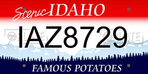 IAZ8729 Idaho License Plate