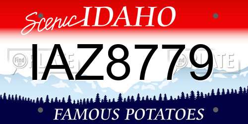 IAZ8779 Idaho License Plate