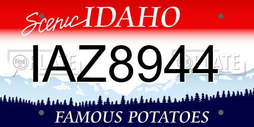 IAZ8944 Idaho License Plate