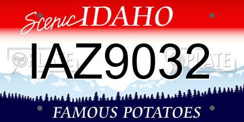 IAZ9032 Idaho License Plate