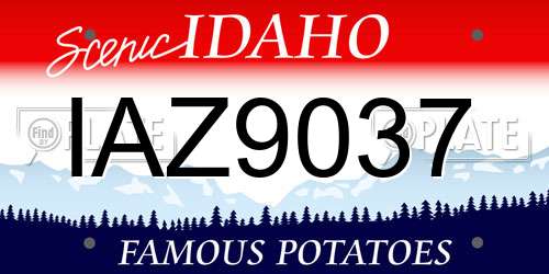 IAZ9037 Idaho License Plate
