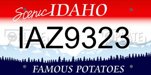 IAZ9323 Idaho License Plate