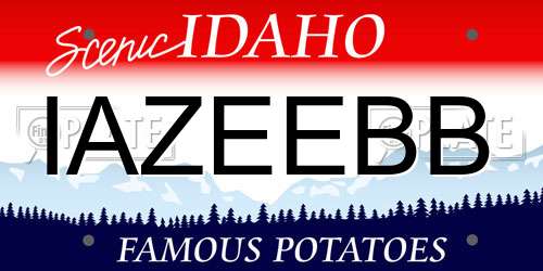 IAZEEBB Idaho License Plate