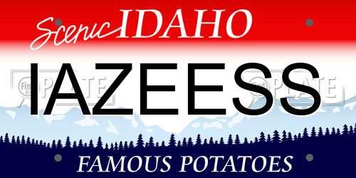 IAZEESS Idaho License Plate