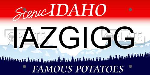 IAZGIGG Idaho License Plate