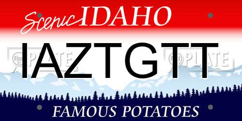 IAZTGTT Idaho License Plate