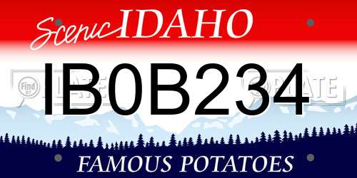IB0B234 Idaho License Plate
