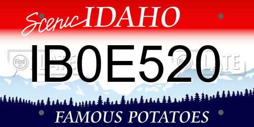 IB0E520 Idaho License Plate