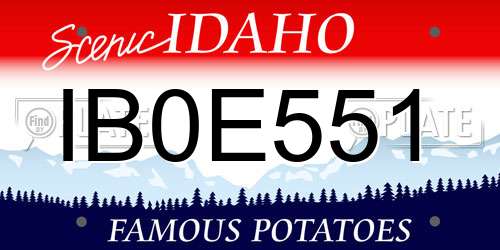 IB0E551 Idaho License Plate
