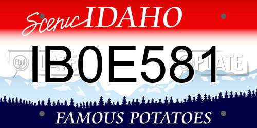 IB0E581 Idaho License Plate