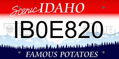 IB0E820 Idaho License Plate