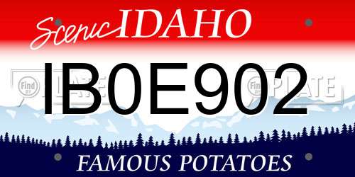 IB0E902 Idaho License Plate